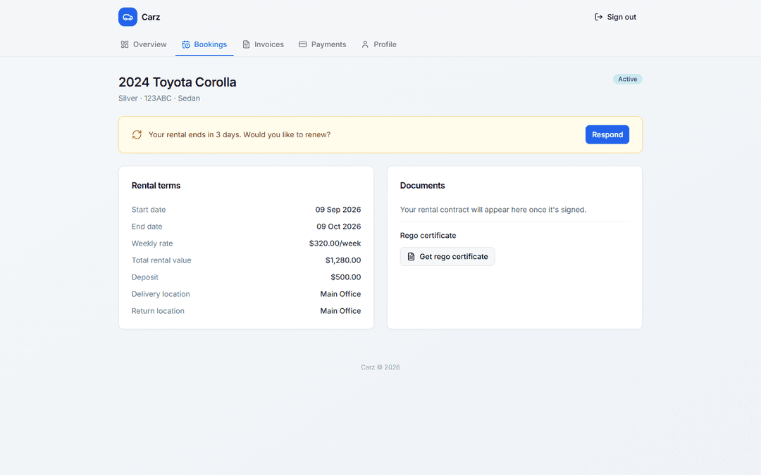 October 2026 release — Carz