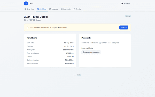 October 2026 release — Carz