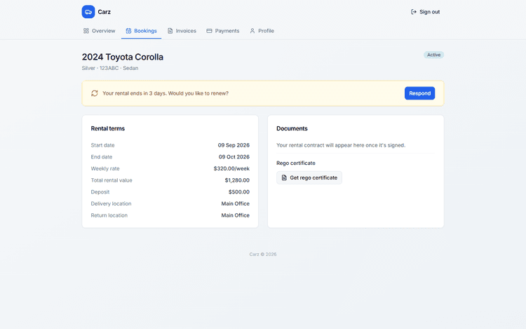 October 2026 release — Carz